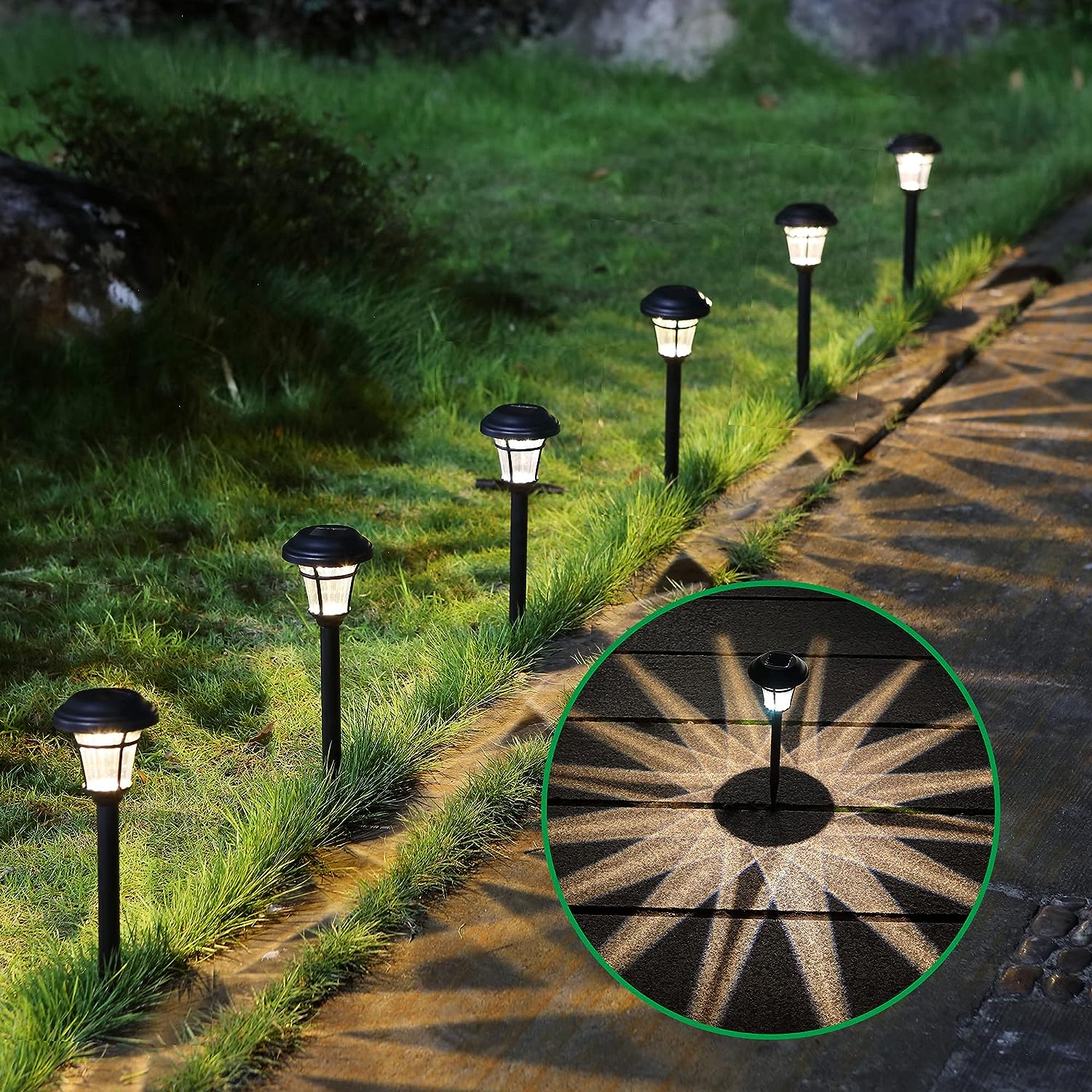 MAGGIFT 12 Pack Solar Pathway Lights Outdoor Solar Garden Lights for Patio, Yard, Driveway Review