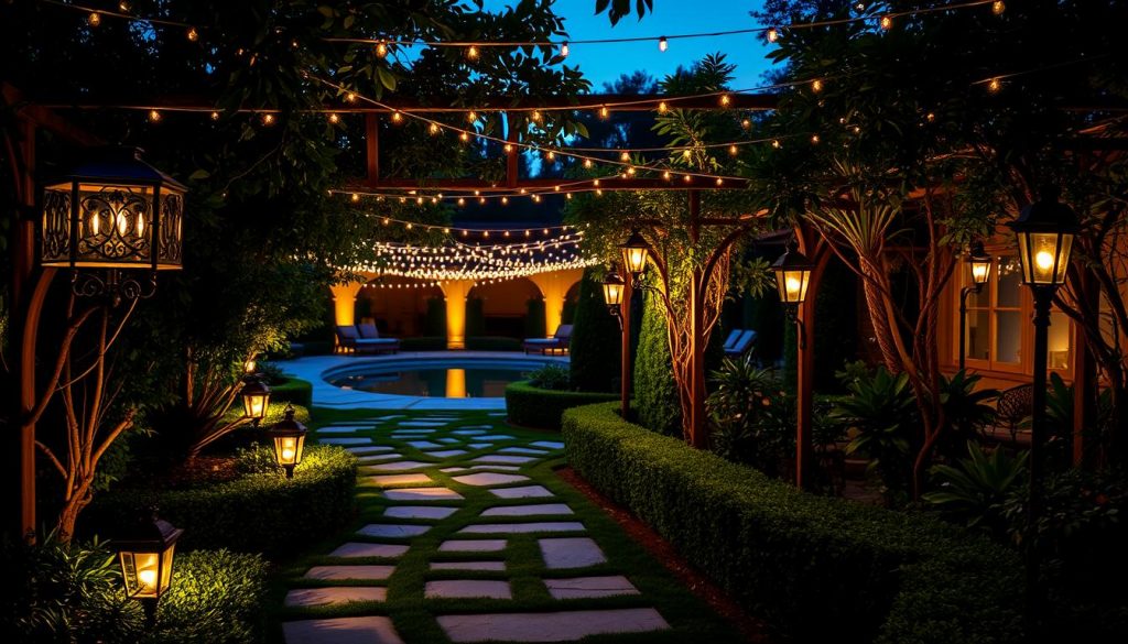 elegant garden lighting