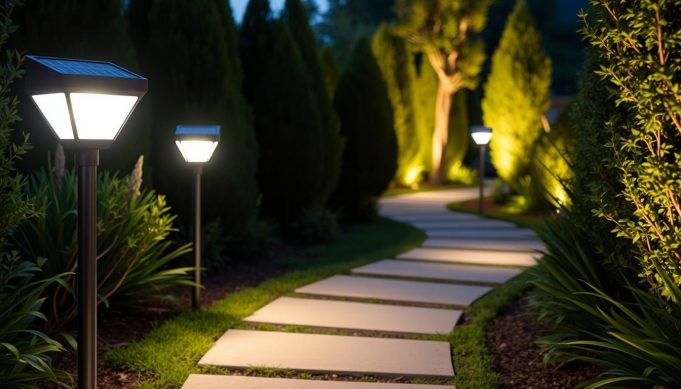 solar motion sensor outdoor path lights