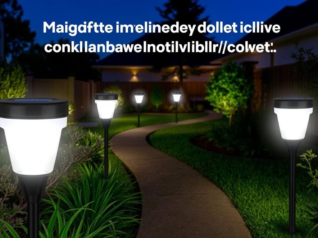 Maggift Solar-Powered Pathway Lights providing affordable illumination along a garden path Maggift Solar-Powered Pathway Lights providing affordable illumination along a garden path