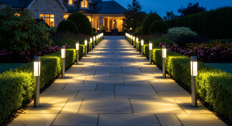 Solar path light layout ideas for walkways