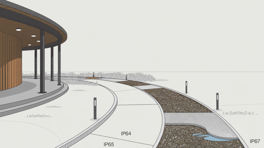 solar path lights IP rating