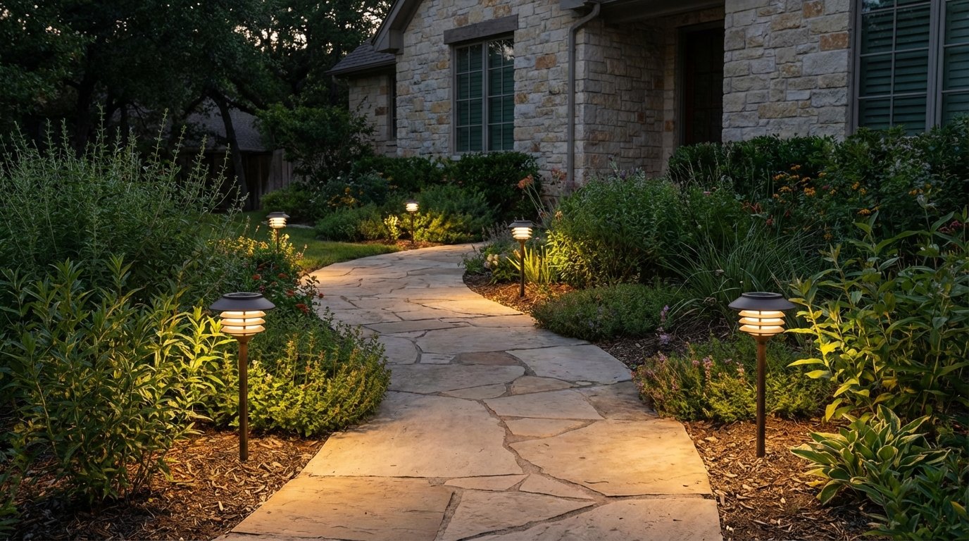 solar path lights placement rule