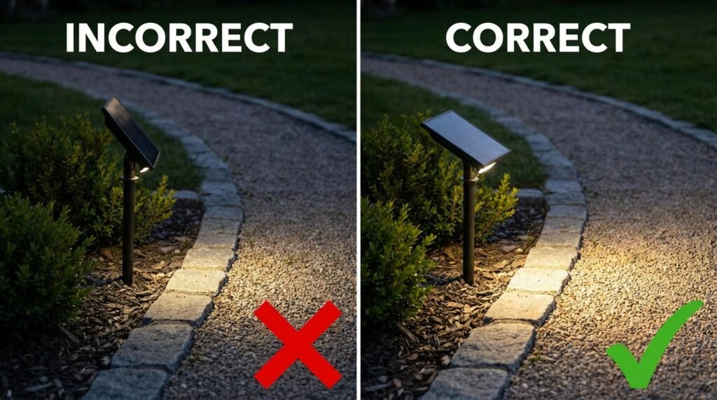 solar path lights placement rule