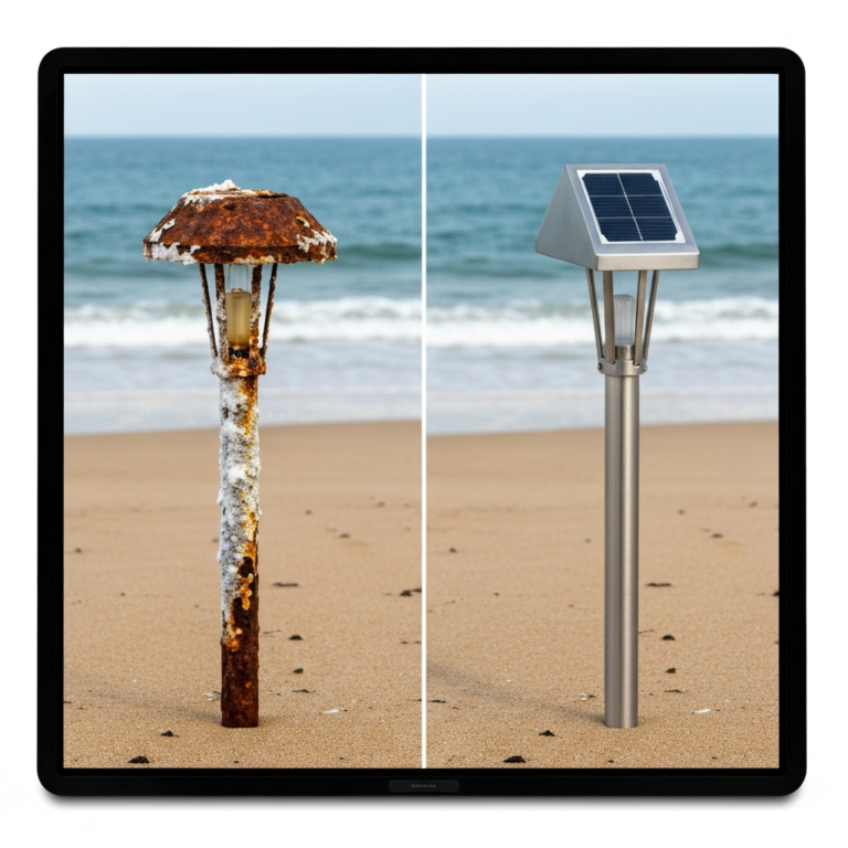 solar path lights coastal corrosion