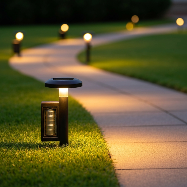 solar path lights with replaceable batteries