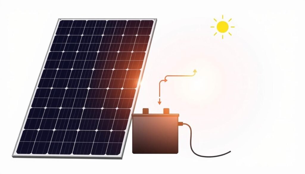 solar panel charging and battery diagram