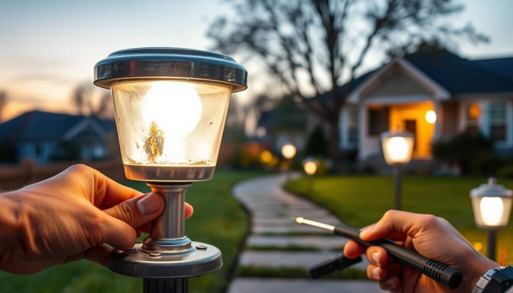 solar path lights sensor not working