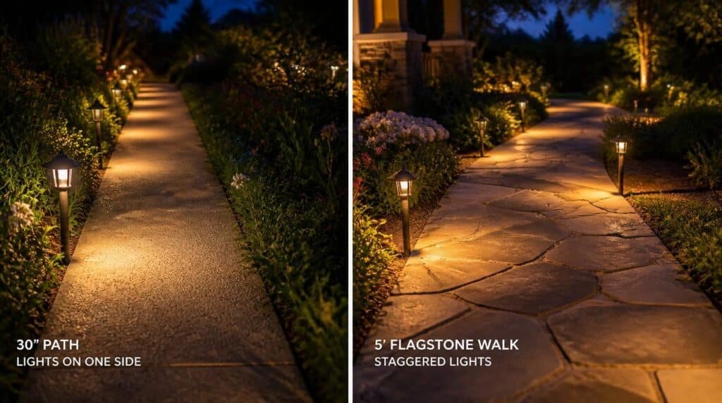 spacing solar path lights for even coverage