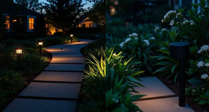matte black pathway lights