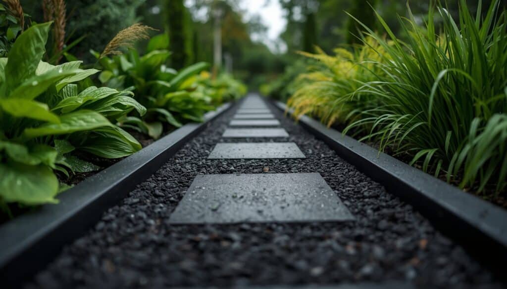 matte black pathway